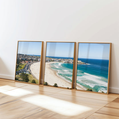 Bondi Beach three piece canvas wall art NSW