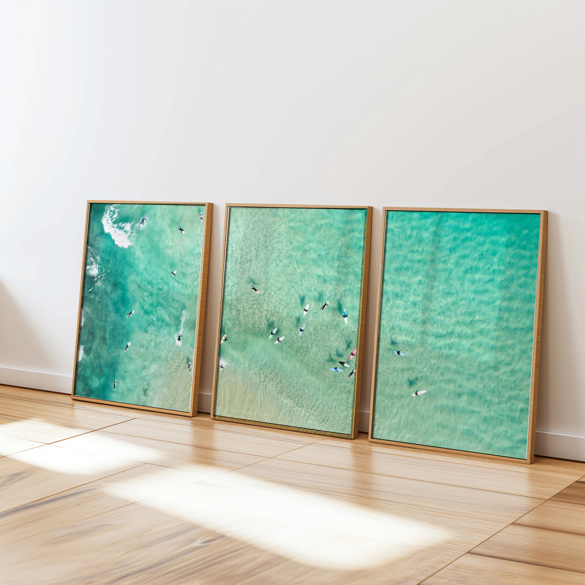 Bondi Beach surfers three piece canvas wall art NSW