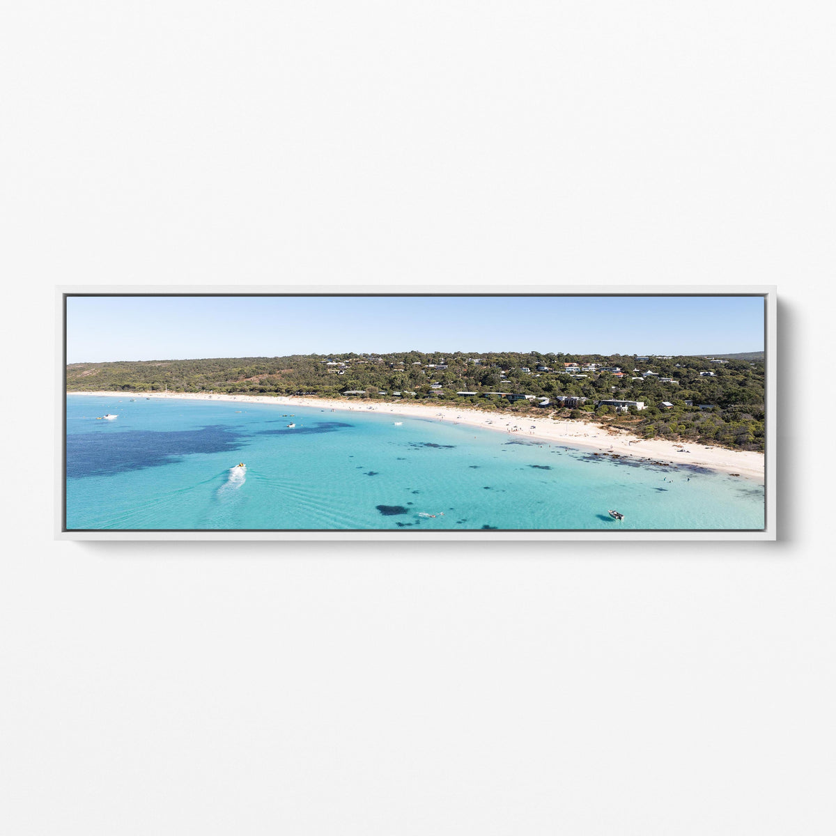 Bunker Bay panoramic white framed canvas Dunsborough