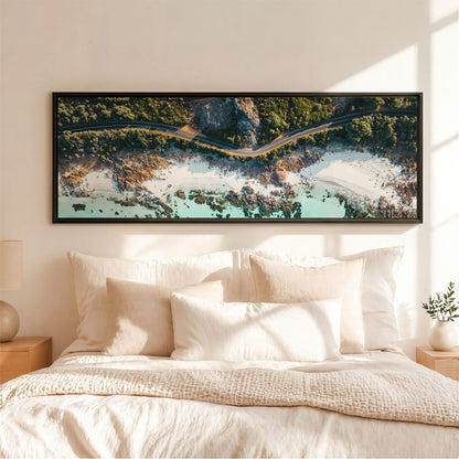 Aerial photograph of Dunsborough printed on canvas in a black frame
