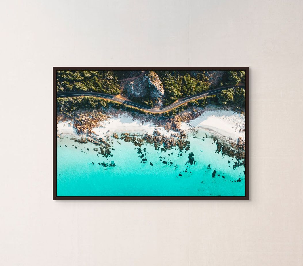 Aerial photograph of Dunsborough hanging on a wall