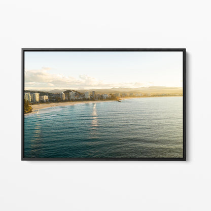 Coolangatta Beach black framed canvas