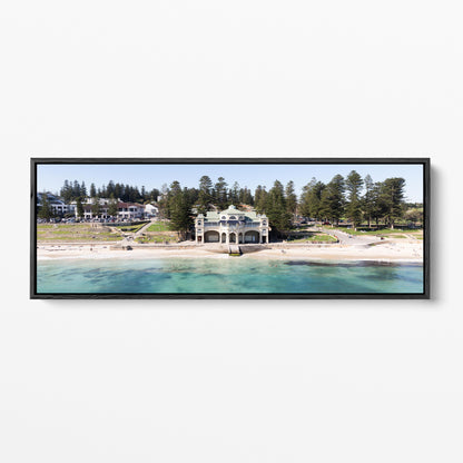 Cottesloe Beach panoramic black framed canvas Perth