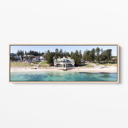 Cottesloe Beach panoramic oak framed canvas Perth