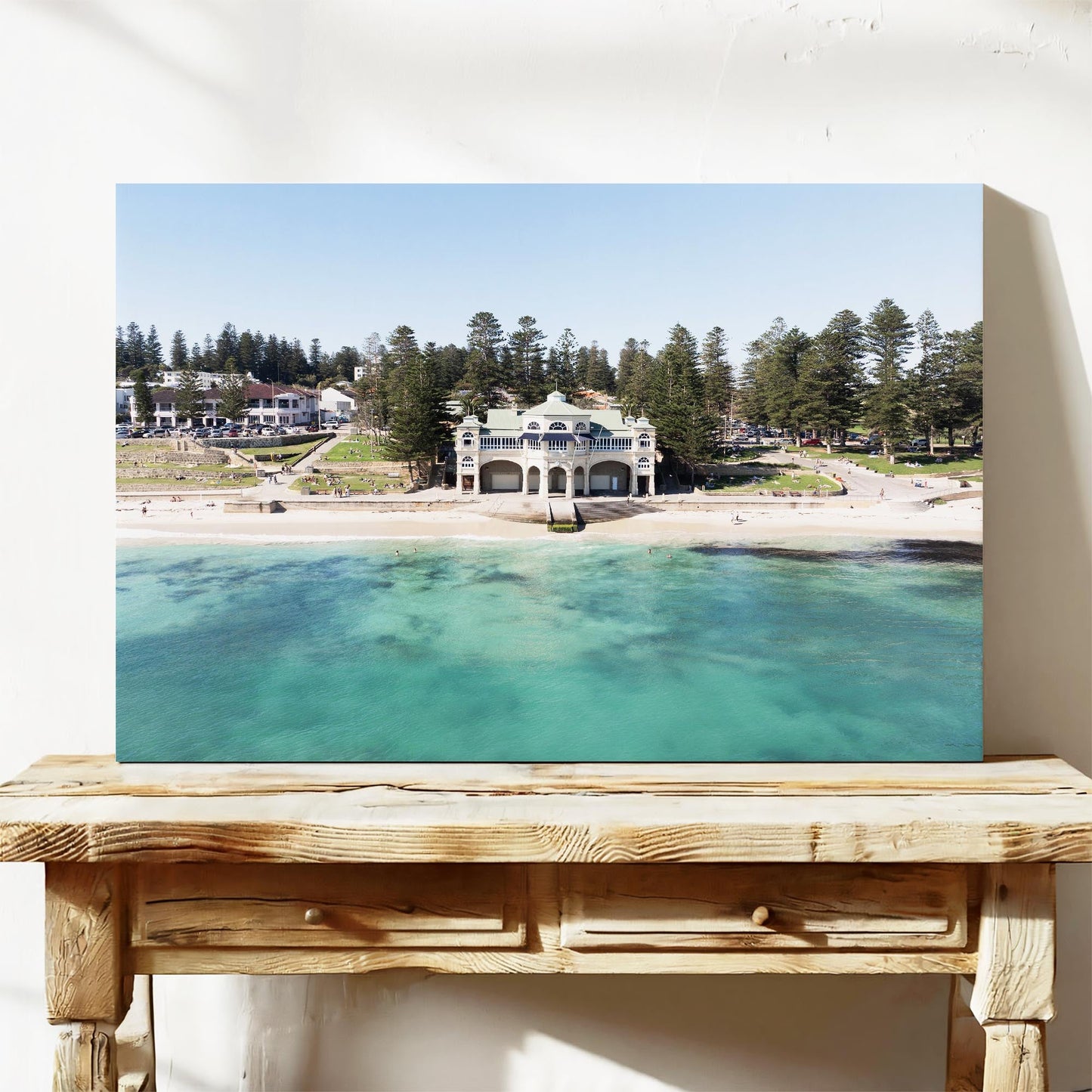 Cottesloe Beach Indiana Tea House aerial canvas wall art Perth