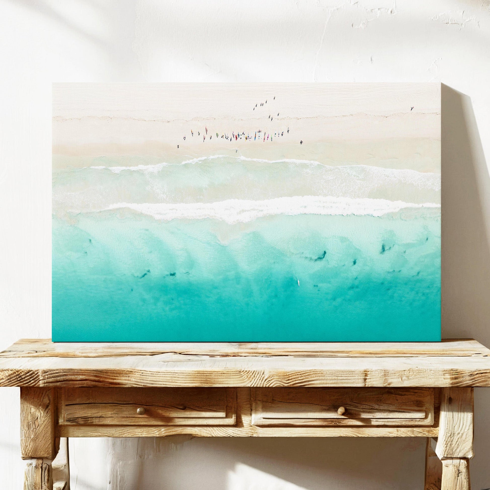 Aerial beach surfing canvas wall art Perth