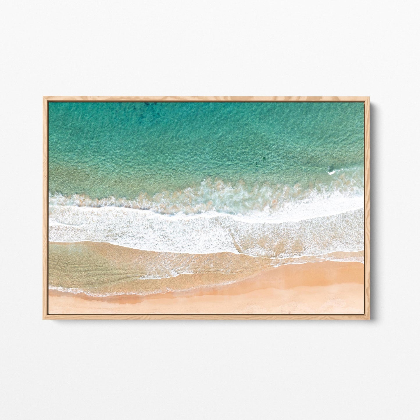 Palm Beach ocean waves oak framed canvas