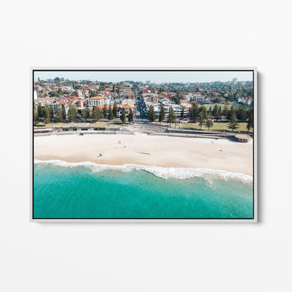 Coogee Beach white framed canvas