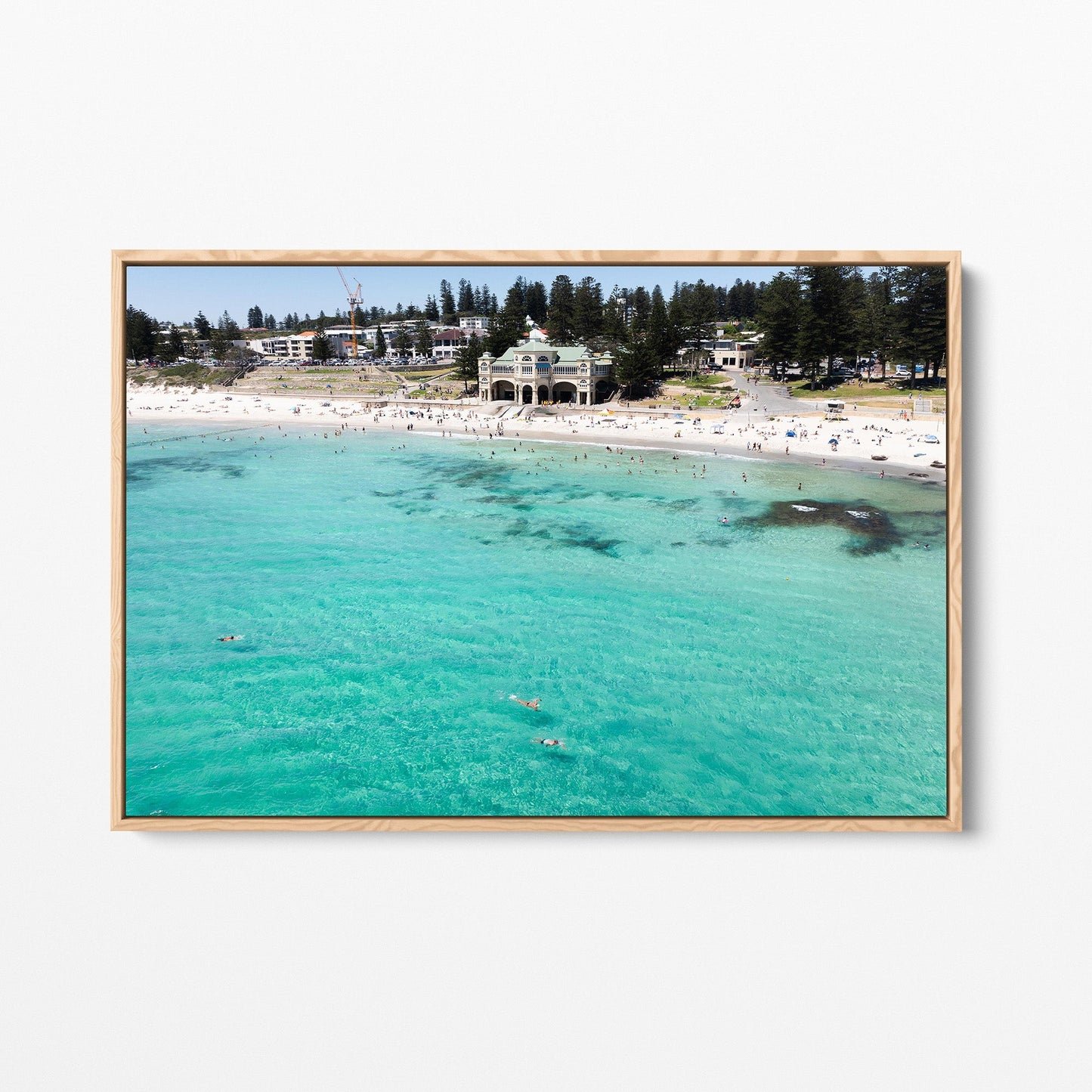 Cottesloe Beach oak framed canvas