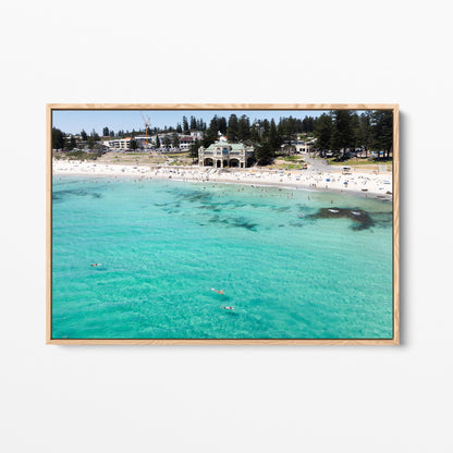 Cottesloe Beach oak framed canvas