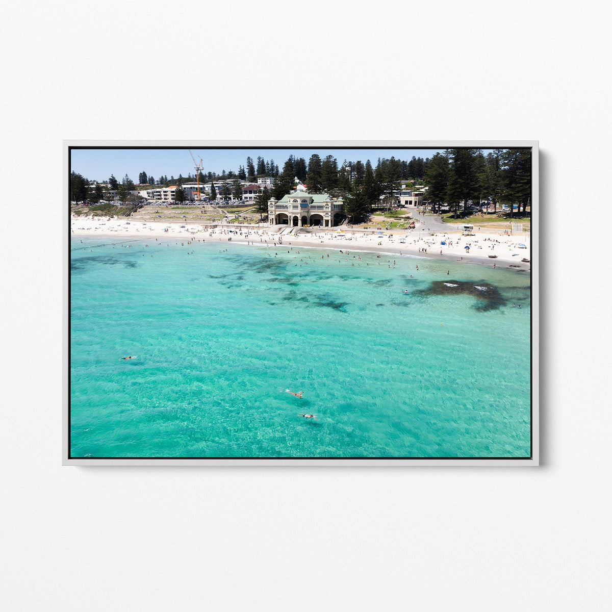 Cottesloe Beach white framed canvas