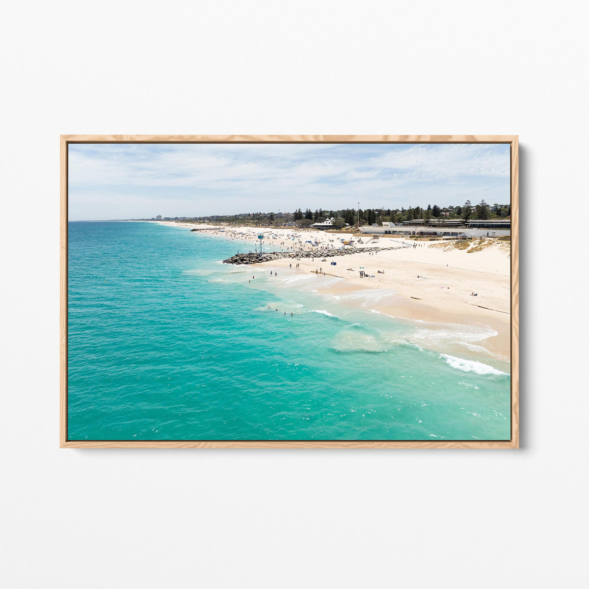 City Beach oak framed canvas