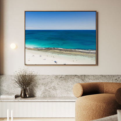 Yanchep Lagoon reef and turquoise water, alternate angle showing the outer edge of the lagoon