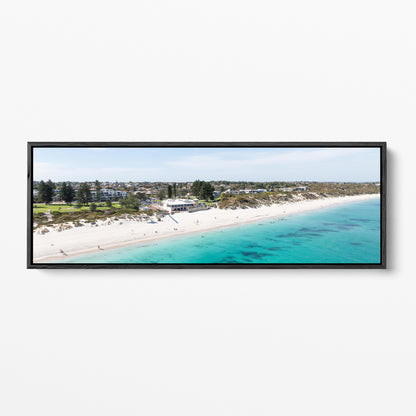Mullaloo Beach panoramic black framed canvas Perth