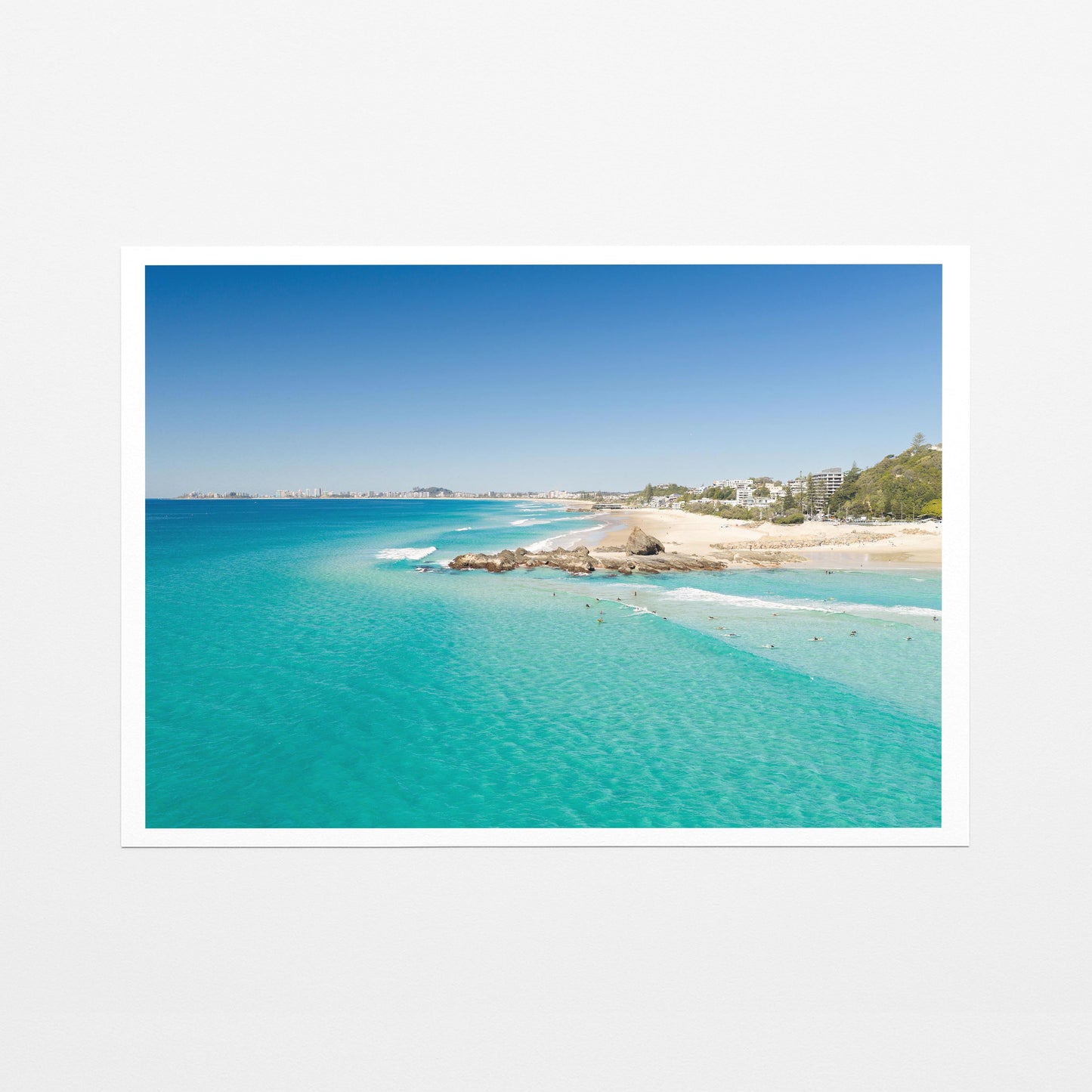 Palm Beach surfers coastline Fine Art Paper Print