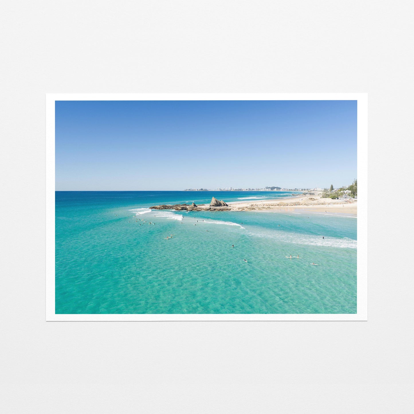 Palm Beach surfers outcrop Fine Art Paper Print