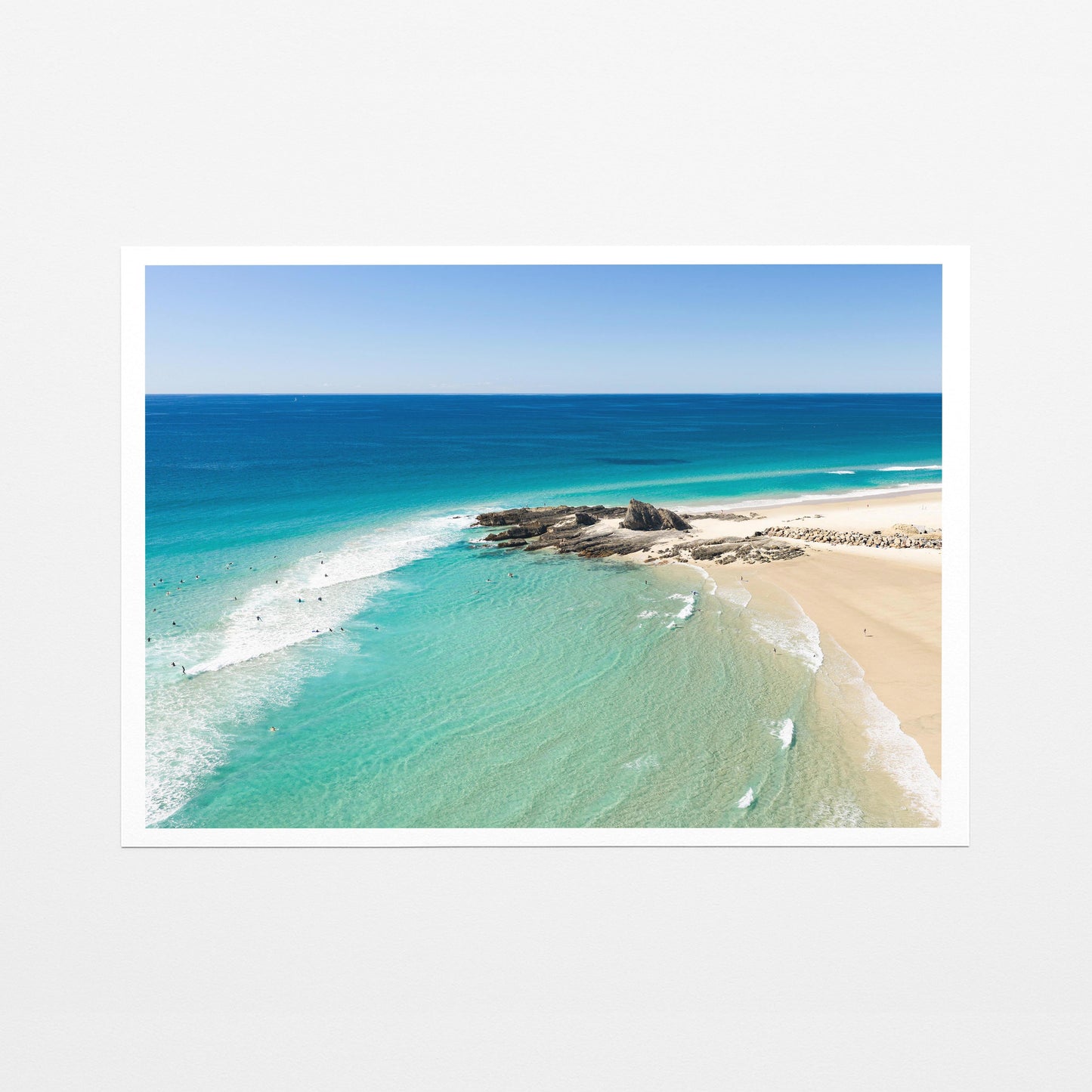 Palm Beach surfers sandbar Fine Art Paper Print
