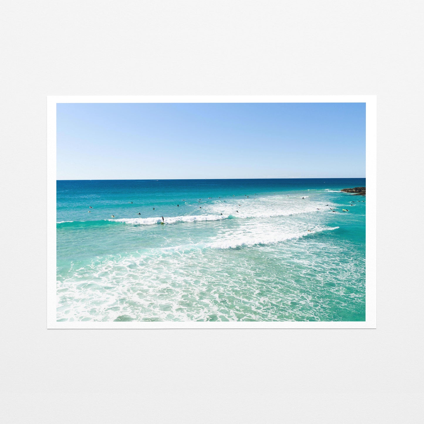 Palm Beach surfers lineup Fine Art Paper Print