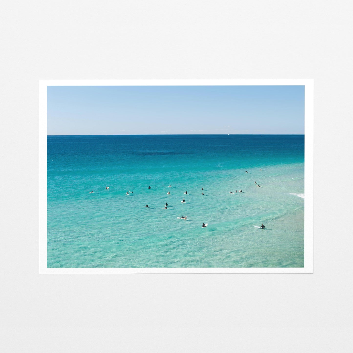 Palm Beach surfers waiting Fine Art Paper Print