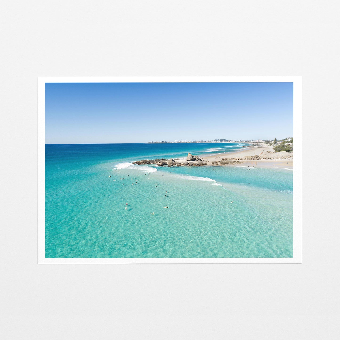 Palm Beach surfers skyline Fine Art Paper Print