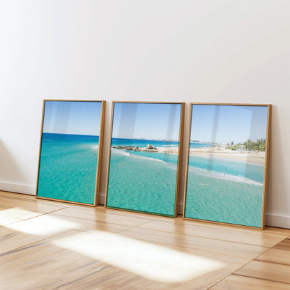 Palm Beach Surfers three piece canvas wall art III QLD
