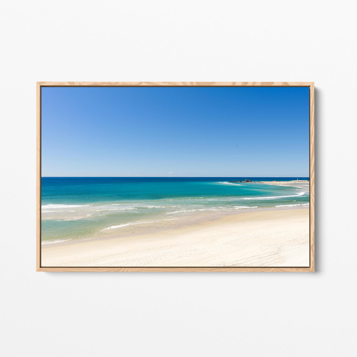Palm Beach Oak Framed Canvas Gold Coast