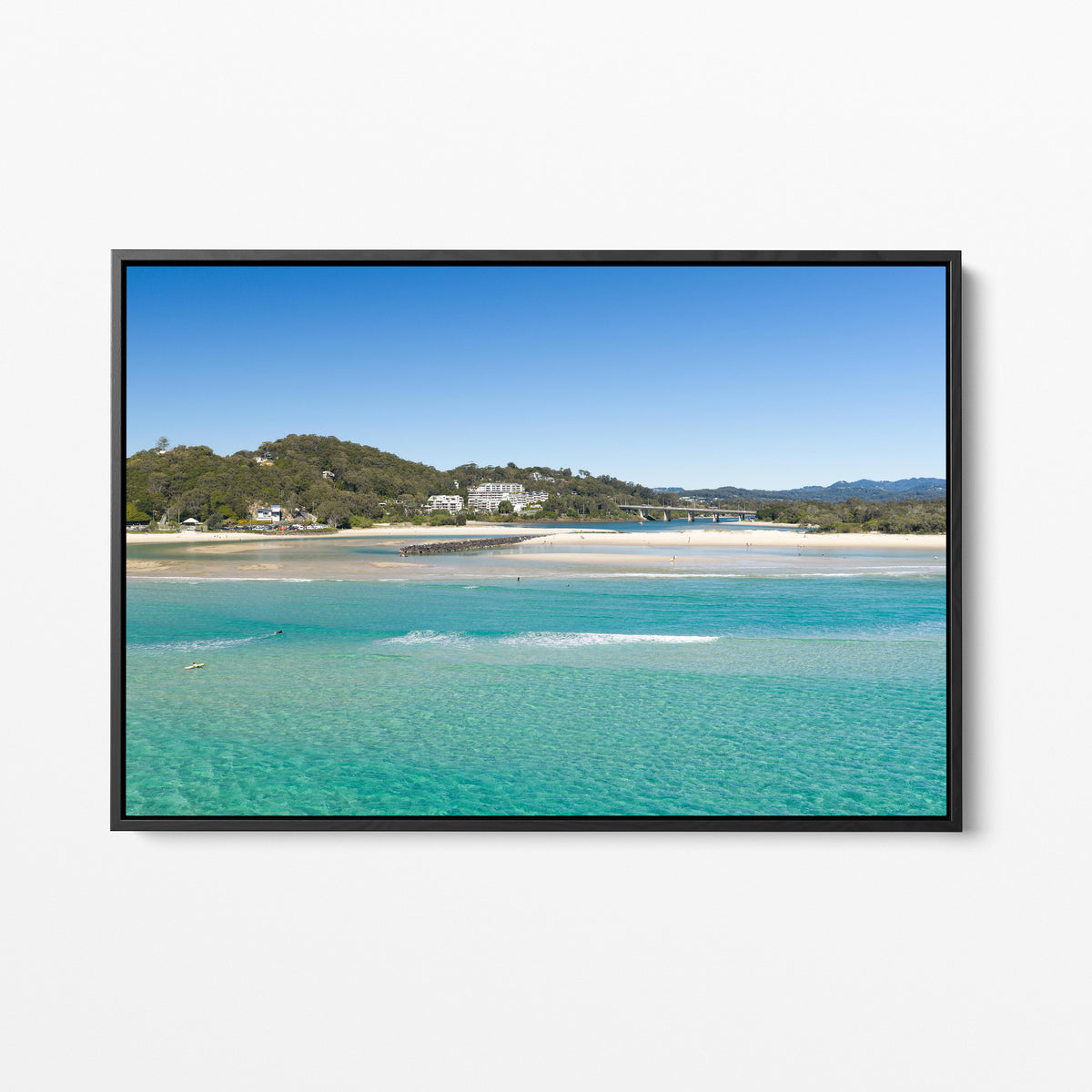 Palm Beach Creek Entrance Black Framed Canvas