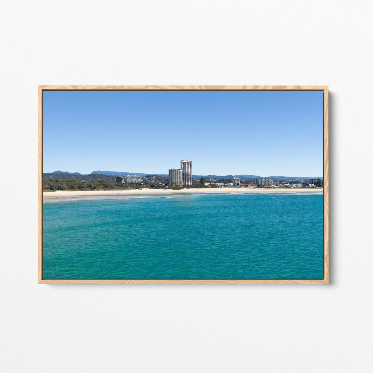 Palm Beach Skyline Oak Framed Canvas