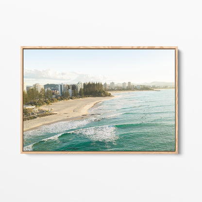 Rainbow Bay oak framed canvas
