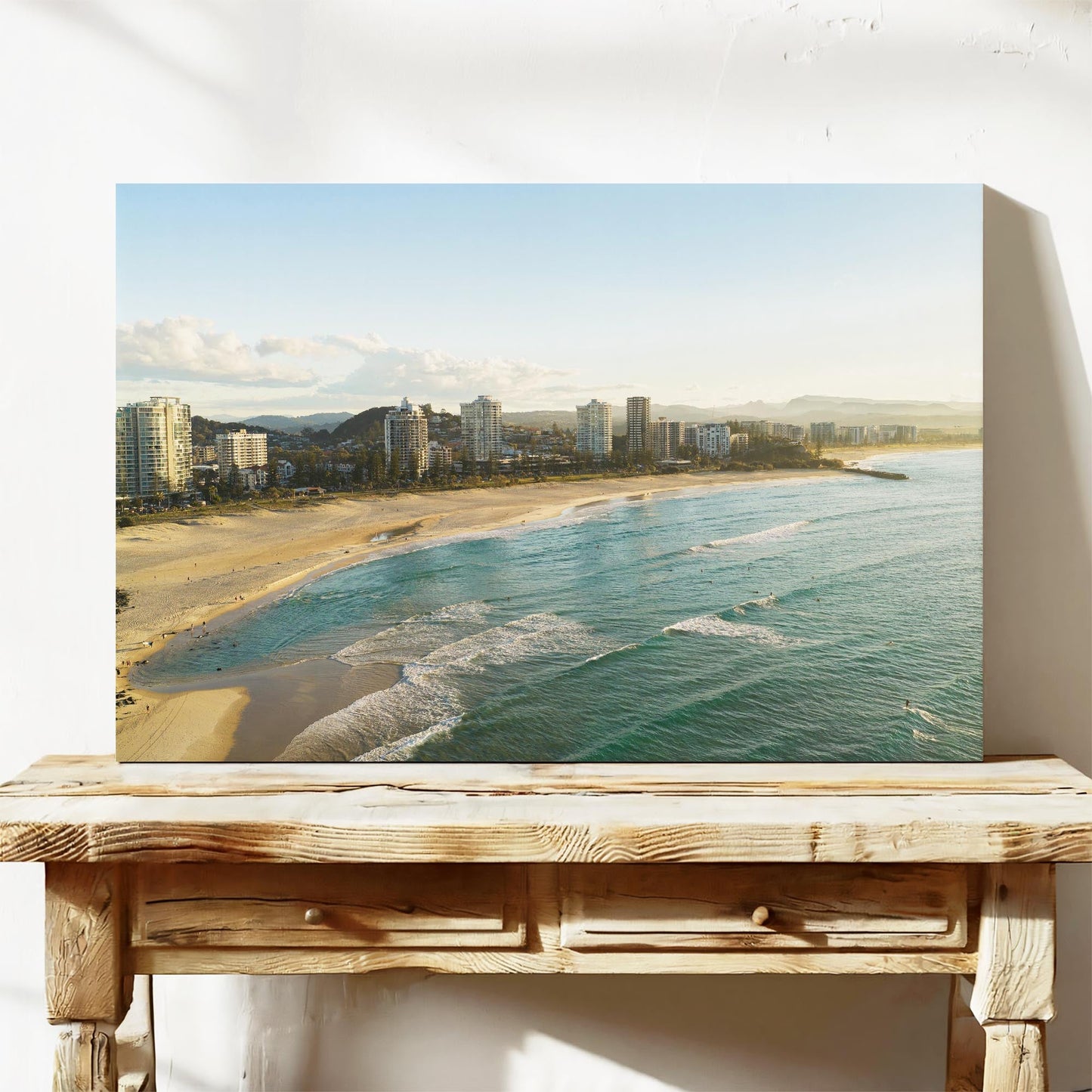 Rainbow Bay coastal canvas print QLD wall art