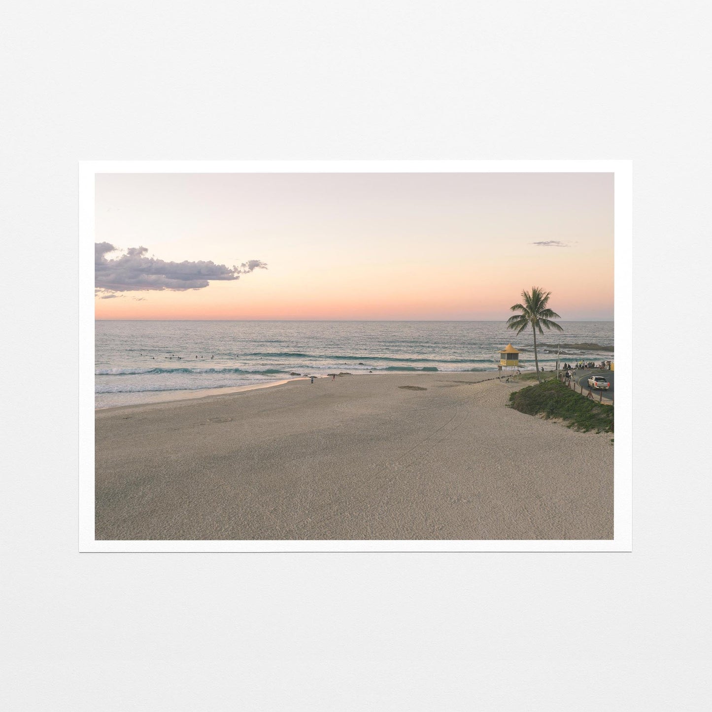 Rainbow Bay sunset palm fine art paper print