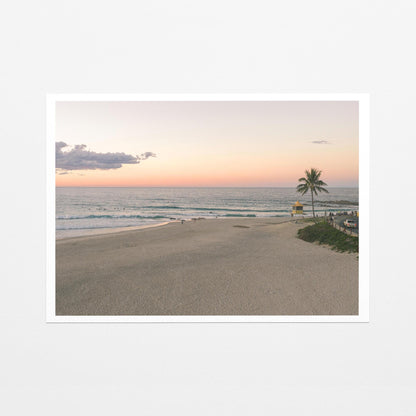 Rainbow Bay sunset palm fine art paper print