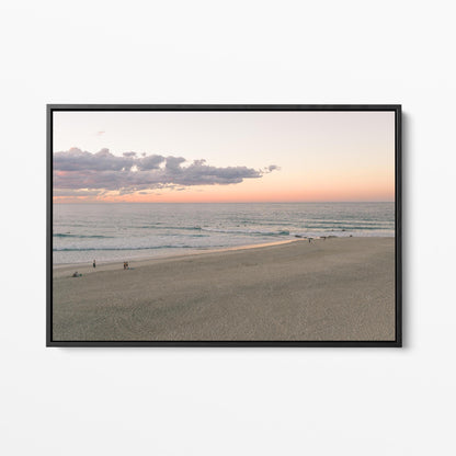 Rainbow Bay sunset beach black framed canvas