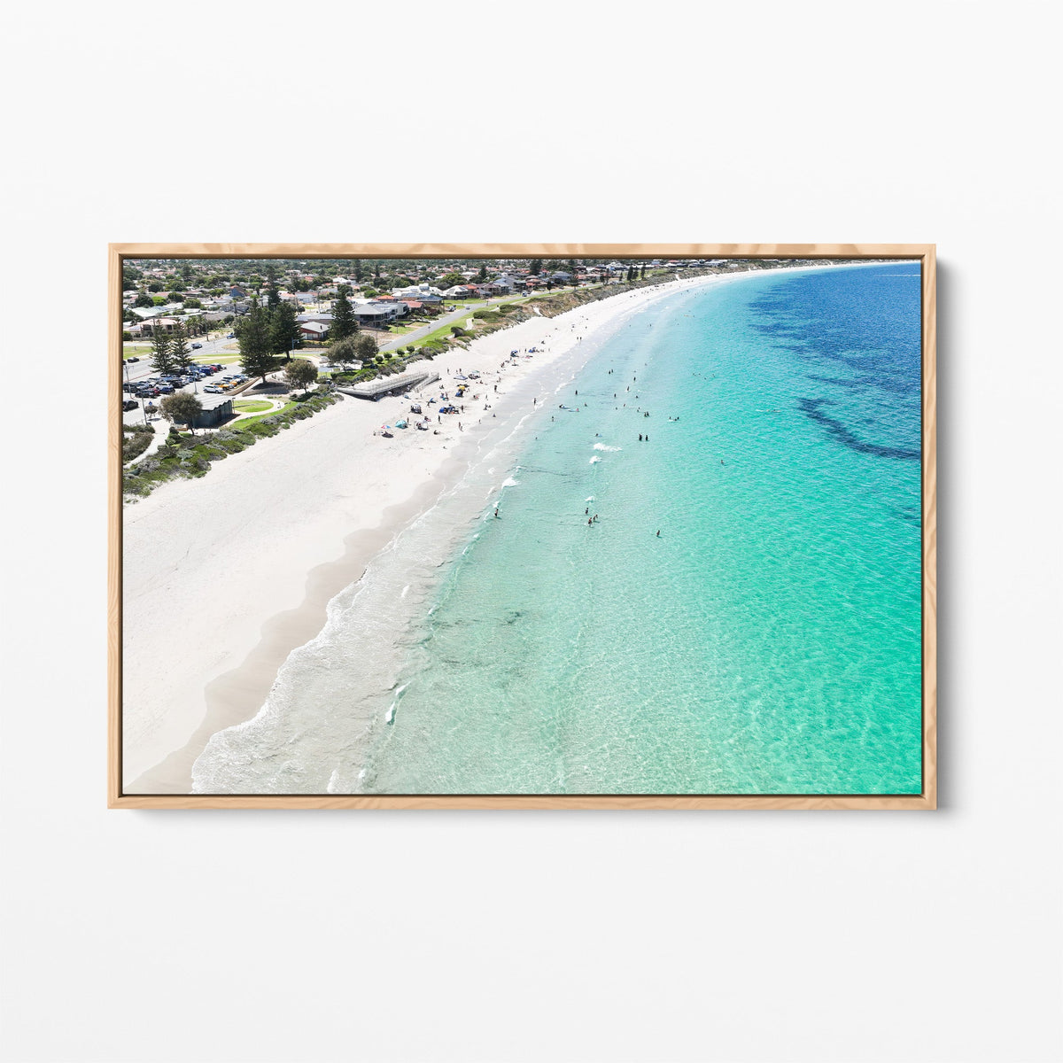 Safety Bay Beach oak framed canvas