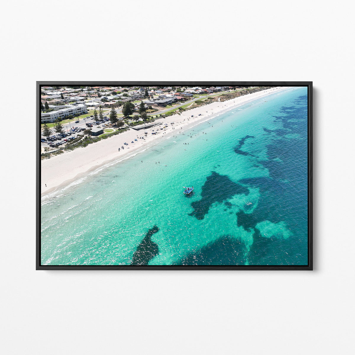 Safety Bay reef black framed canvas
