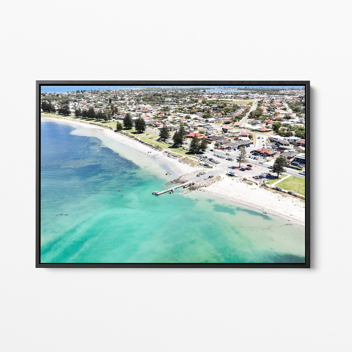 Safety Bay boat ramp black framed canvas