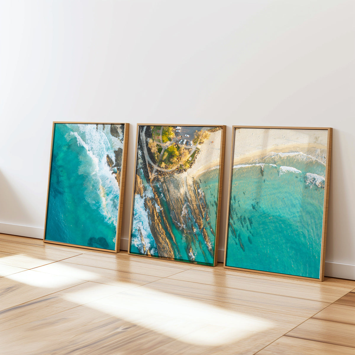 Snapper Rocks three piece canvas wall art QLD