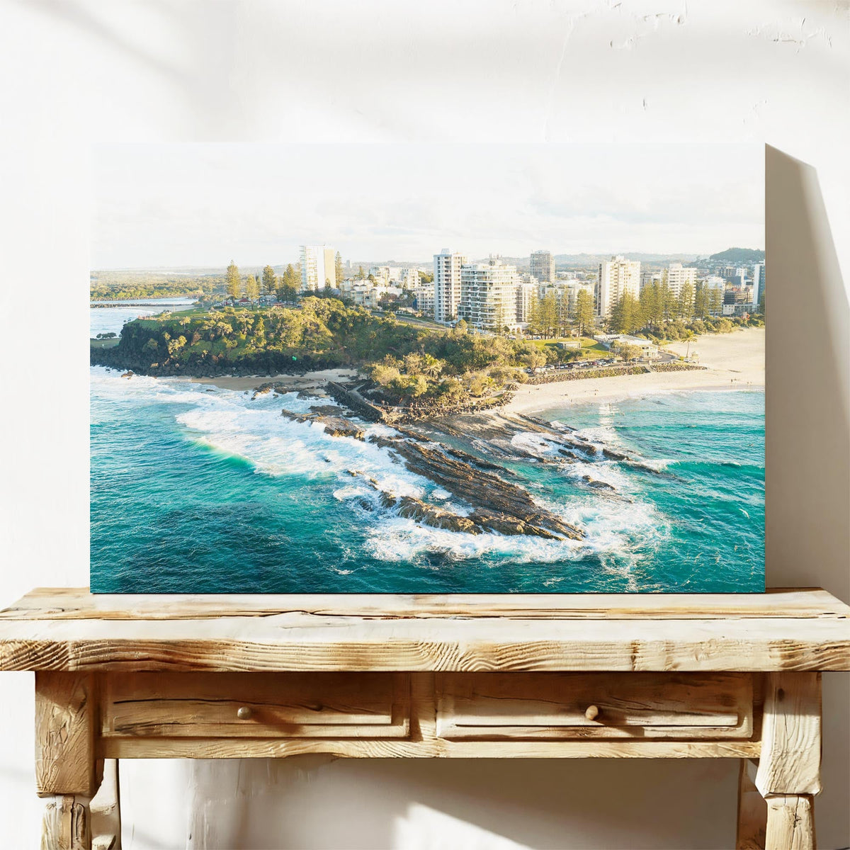 Snapper Rocks aerial canvas wall art Coolangatta QLD