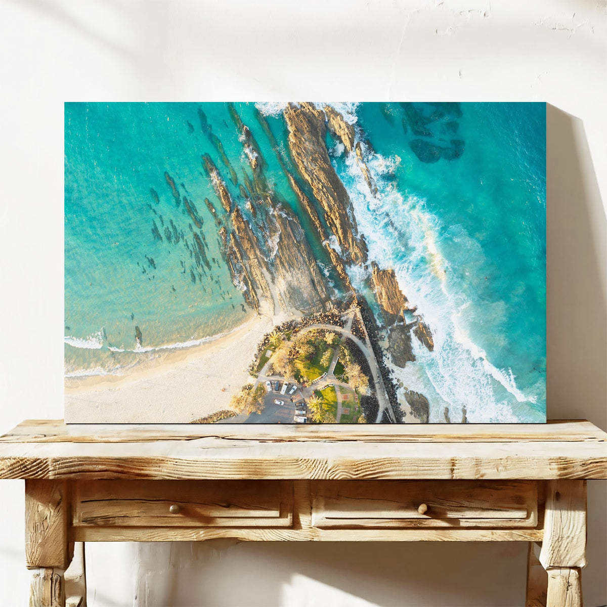 Snapper Rocks aerial print Coolangatta canvas wall art