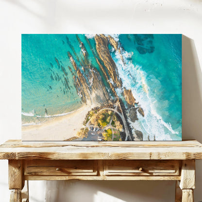 Snapper Rocks aerial print Coolangatta canvas wall art