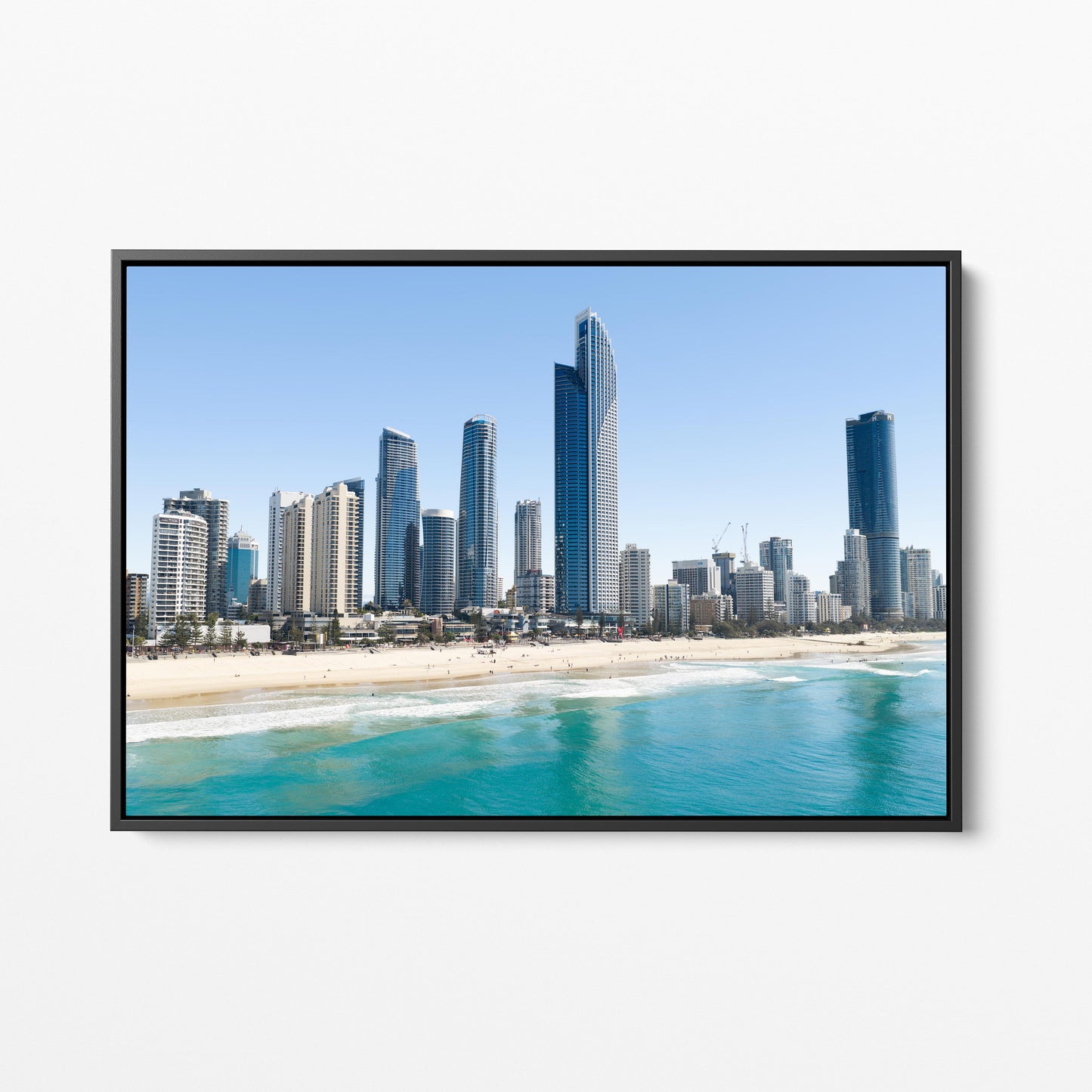 Surfers Paradise Towers Black Framed Canvas