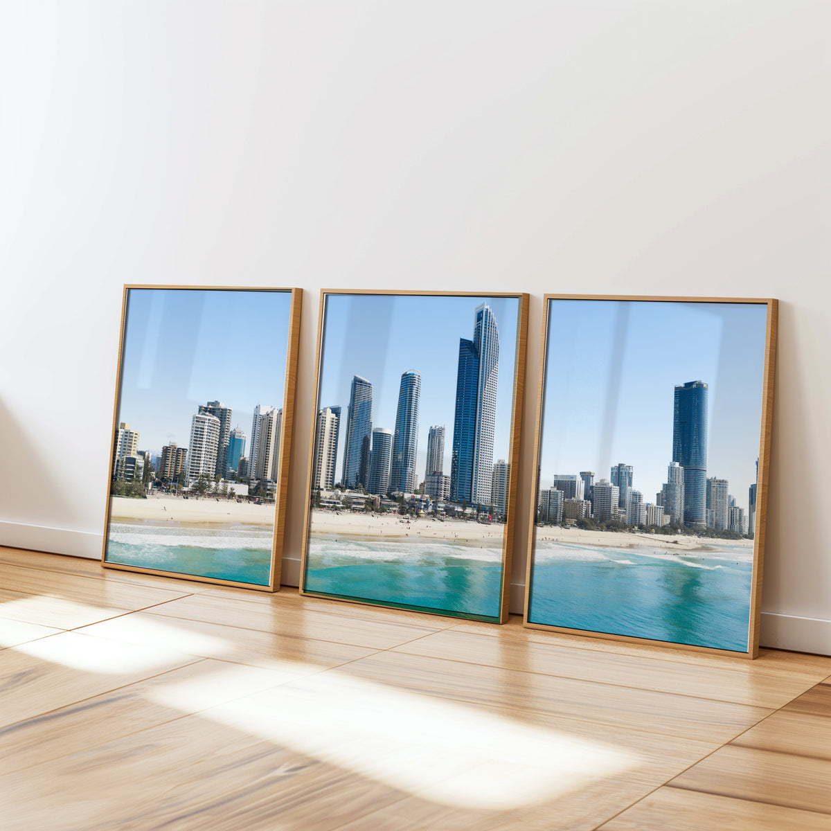 Surfers Paradise three piece canvas wall art QLD