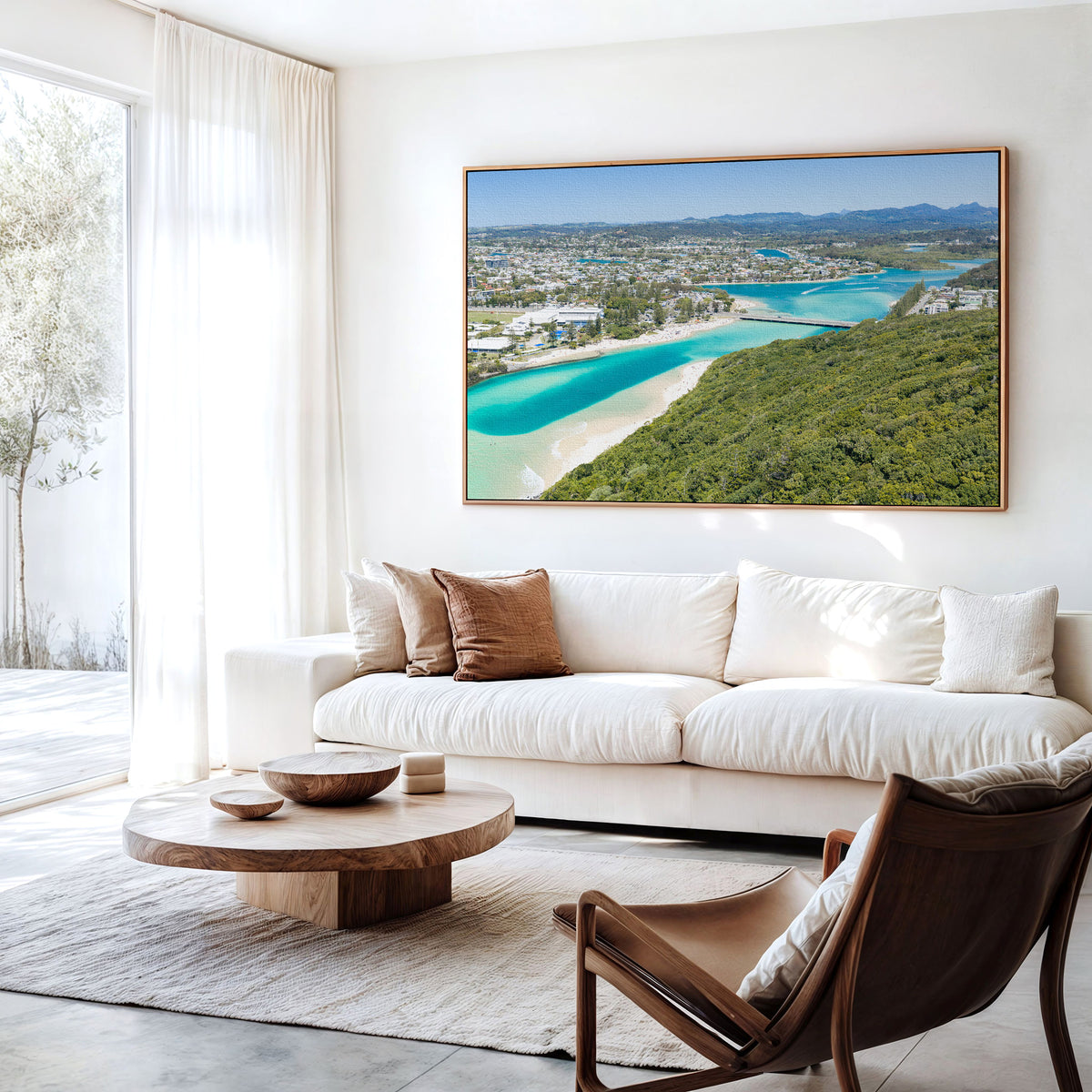 Tallebudgera Creek Lookout Canvas Print in a living room