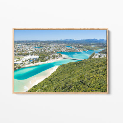 Tallebudgera Creek Lookout Canvas Print oak framed canvas