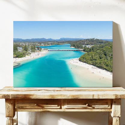 Tallebudgera Creek Sand Spit Wall Art stretched canvas wall art