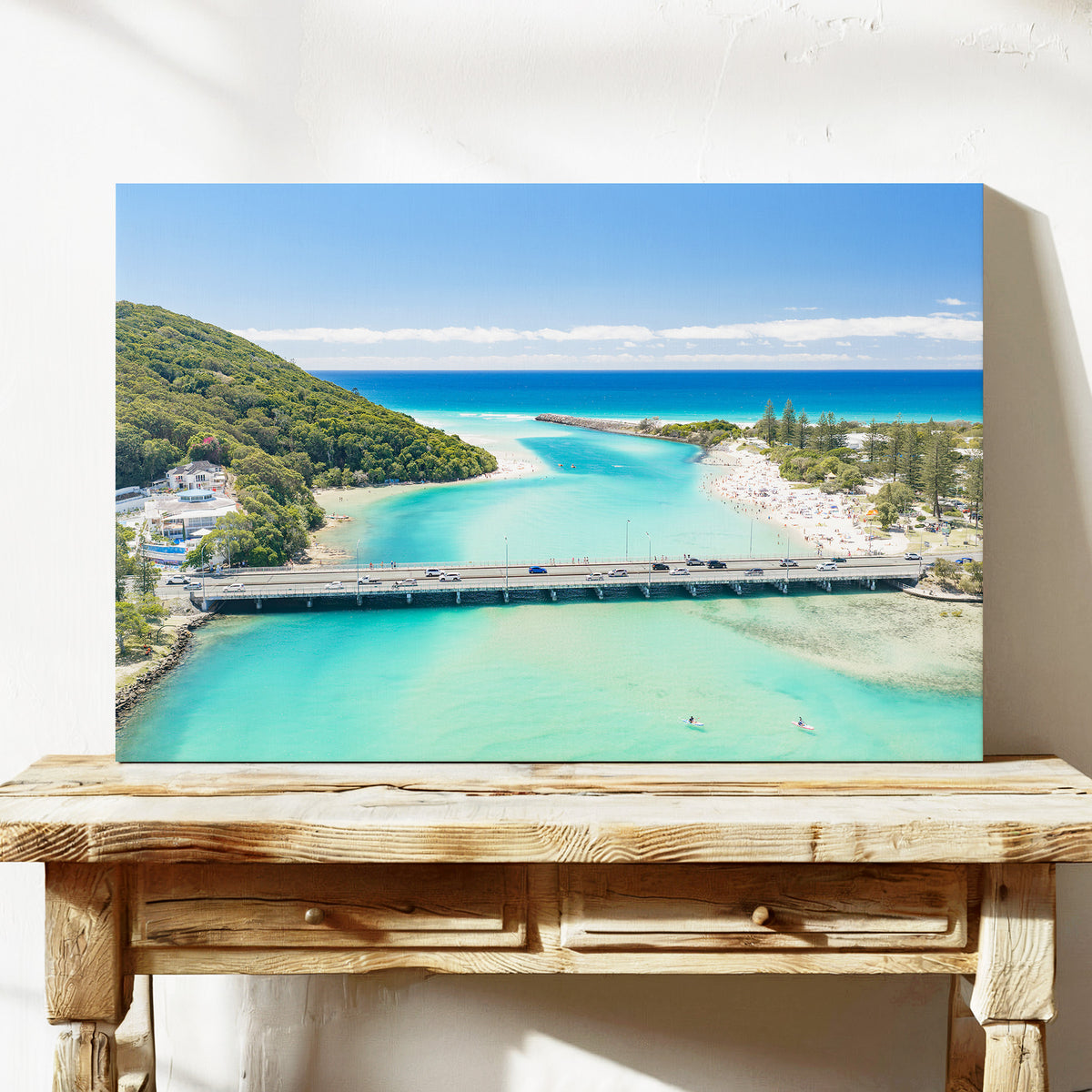 Tallebudgera Creek Bridge Wall Art stretched canvas wall art