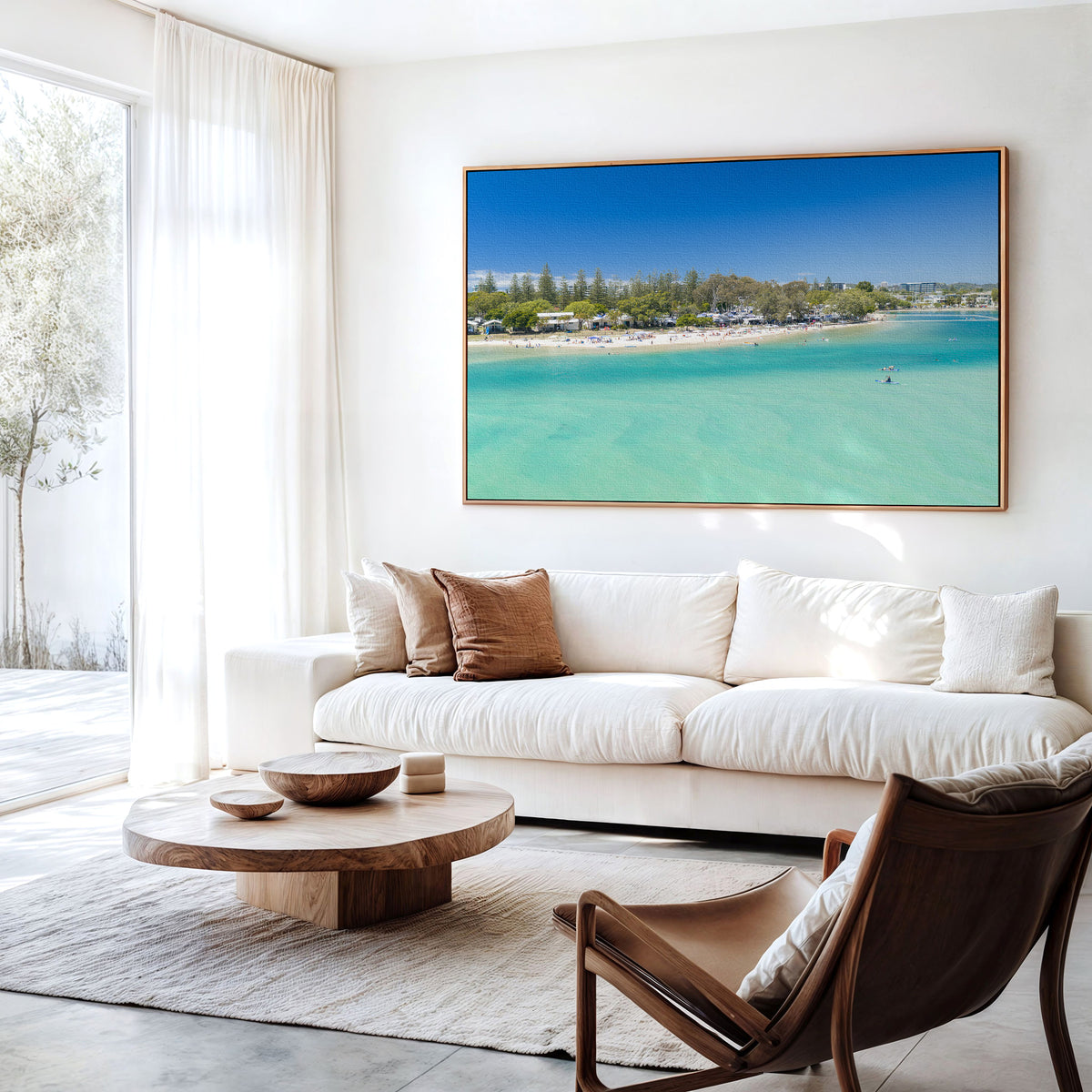 Tallebudgera Creek Wall Art in a living room