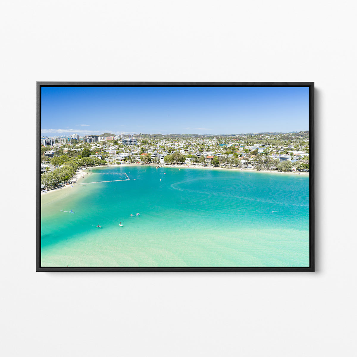 Tallebudgera Creek Beachfront Canvas black framed canvas
