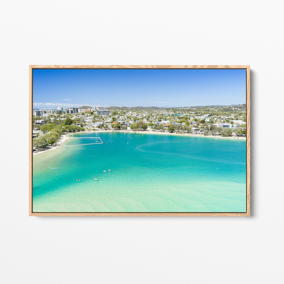 Tallebudgera Creek Beachfront Canvas oak framed canvas