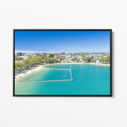 Tallebudgera Creek Swimming Area Wall Art black framed canvas
